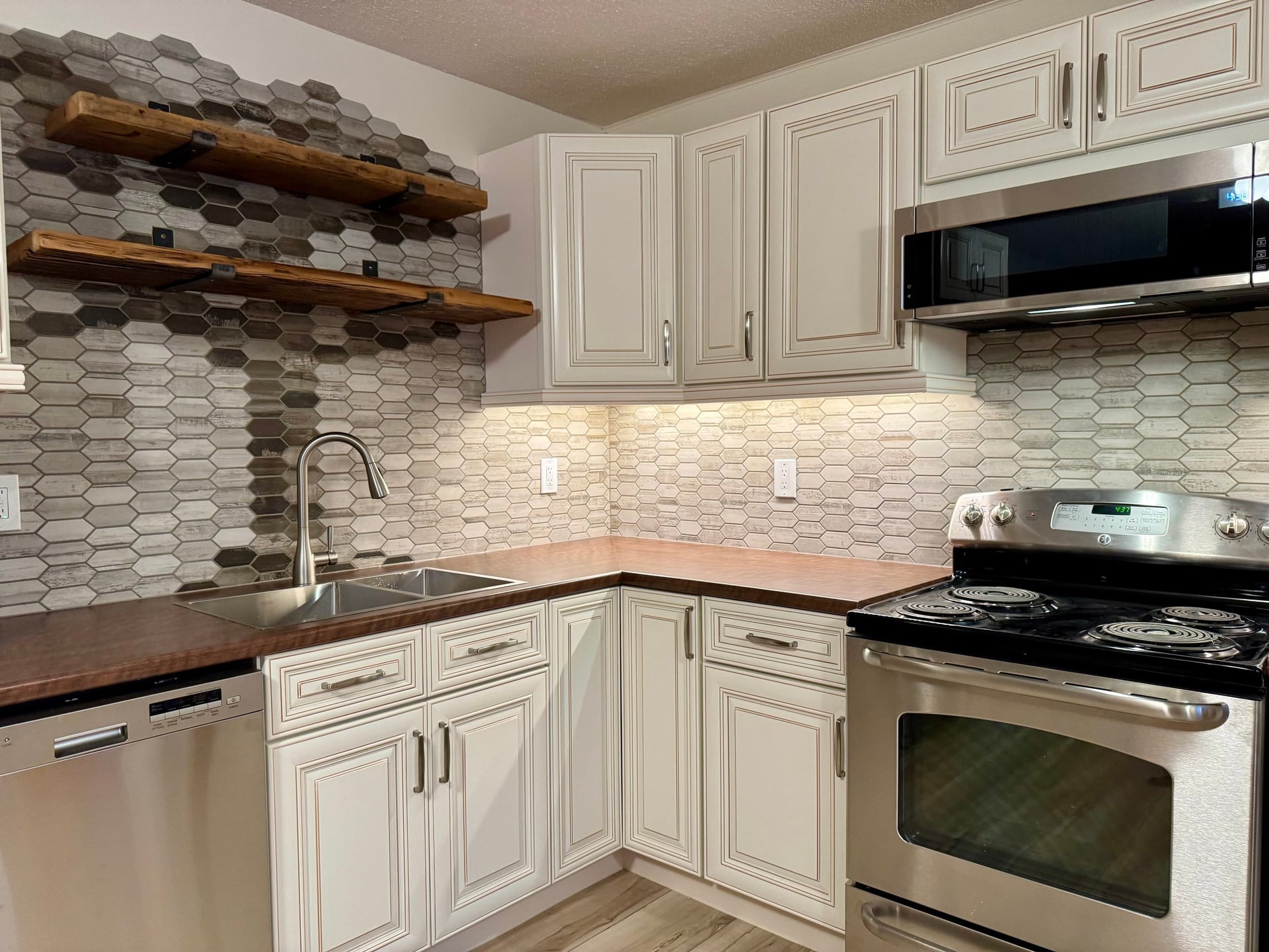 Rustic farmhouse kitchen detail